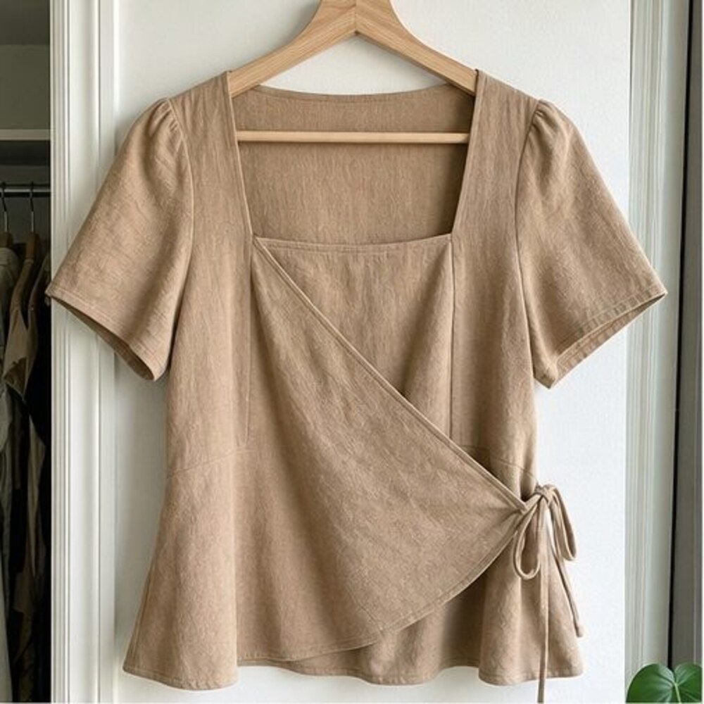 Camel Smocked Top